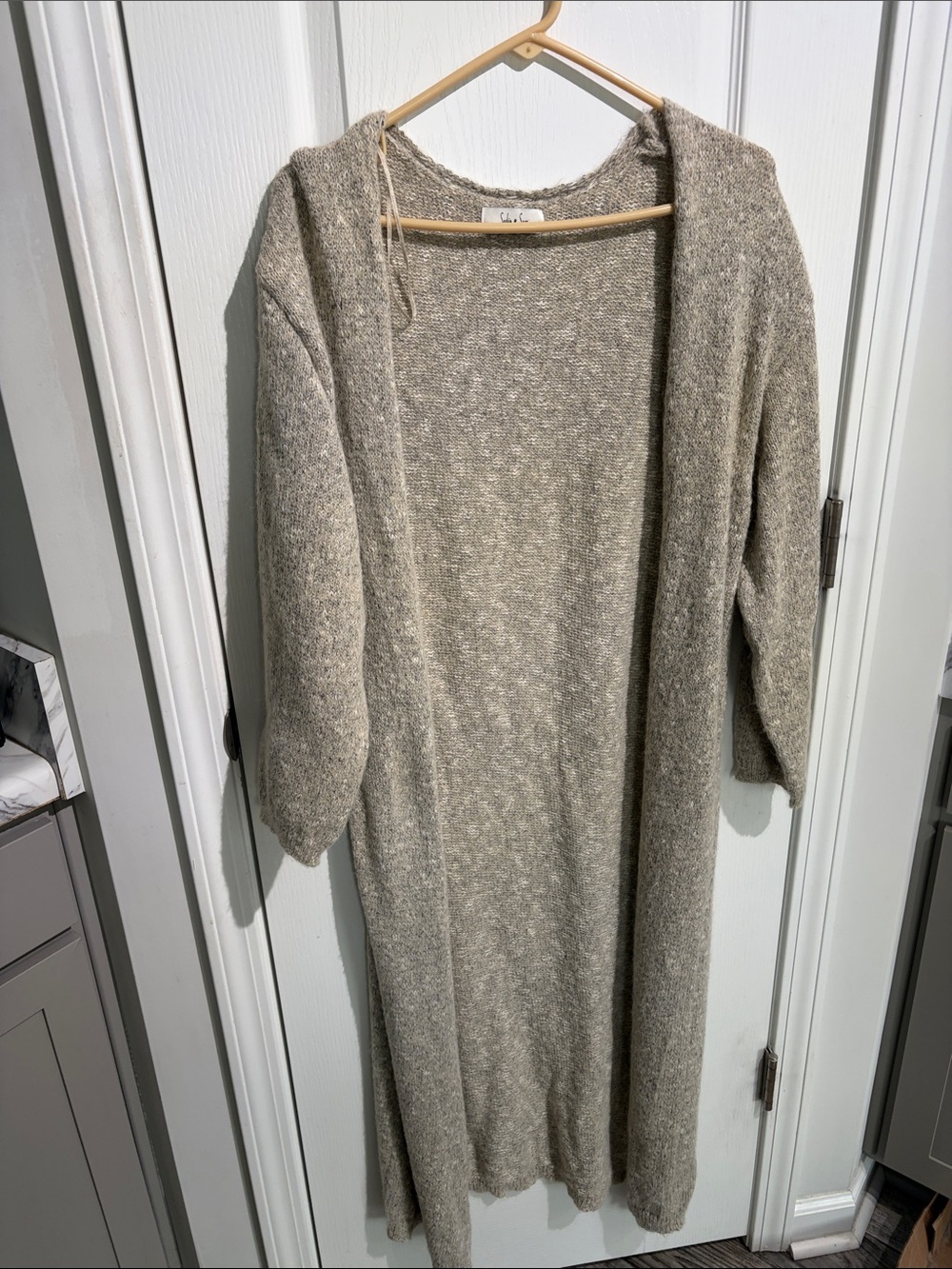 Sadie and Sage Neutral Knit Open duster Cardigan